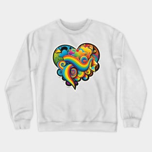 Groovy Psychedelic Heart Crewneck Sweatshirt